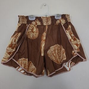 Johanna Ortiz Brown and Cream Shell Print Coverup